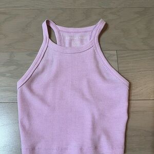 American Eagle Around the Neck Cropped Shirt in Light Pink